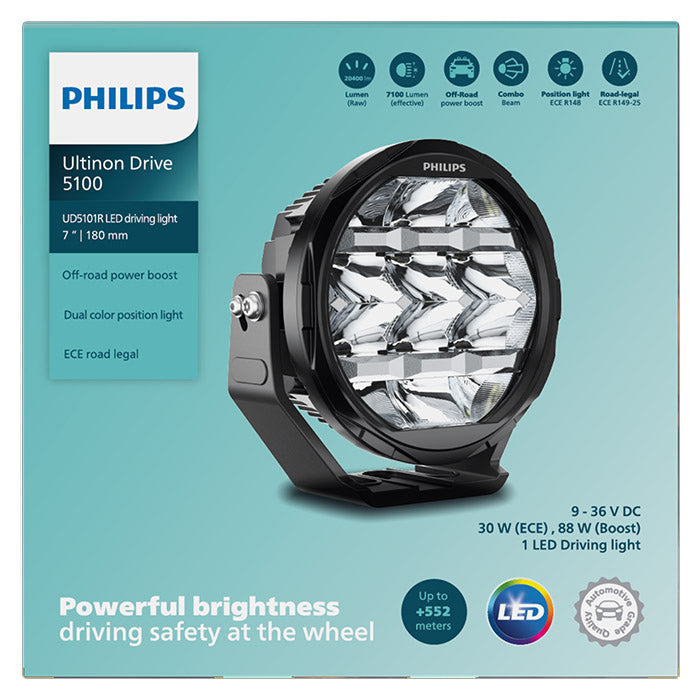 Philips UD5100 7" Rund Kørelys - Driving Beam