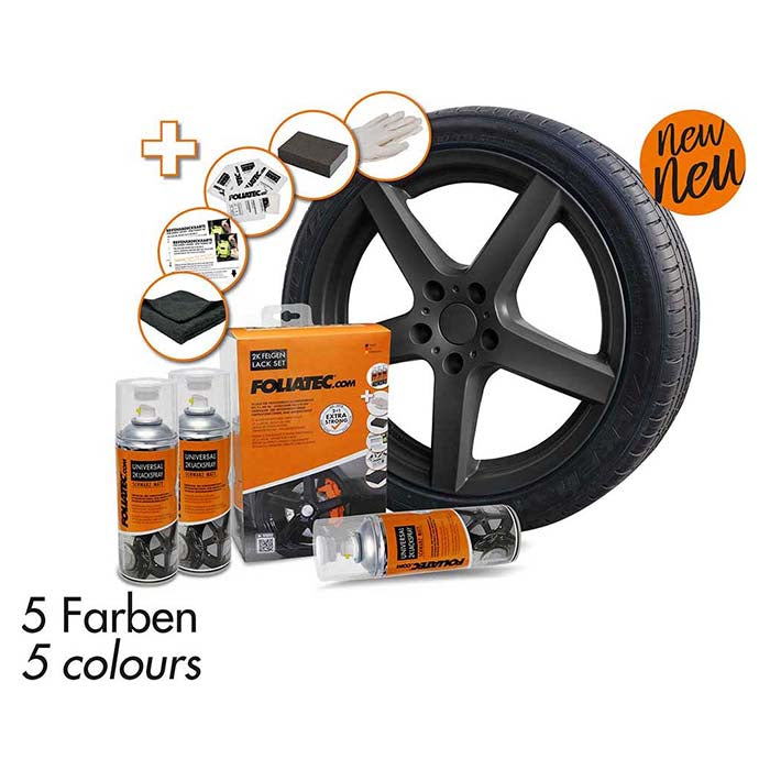 Foliatec fælgmaling kit 2K, mat sort