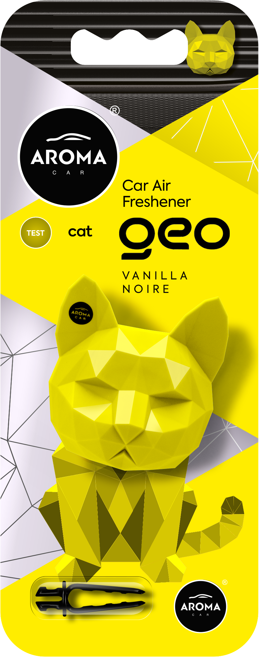 AromaCar Geo 3D Cat Vanilla Noire