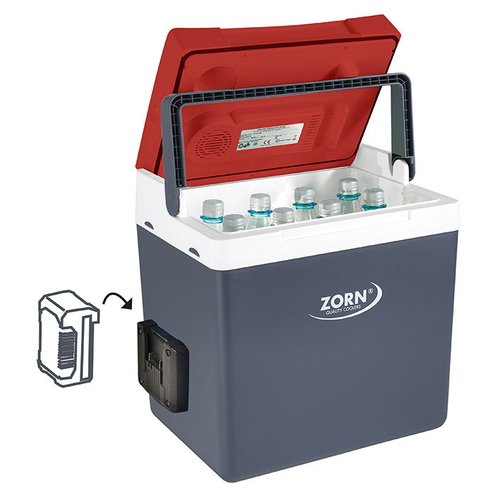 ZORN 26L elektrisk køleboks 12/230V + Akku 18V tilslut