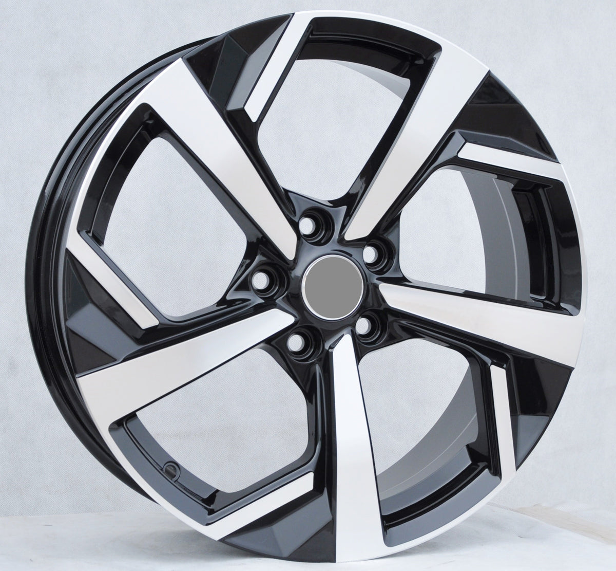 PDW 5372/173 Alufælge 16" 6,5J 5x114.3 ET40 – Poleret/sort (sæt á 4)