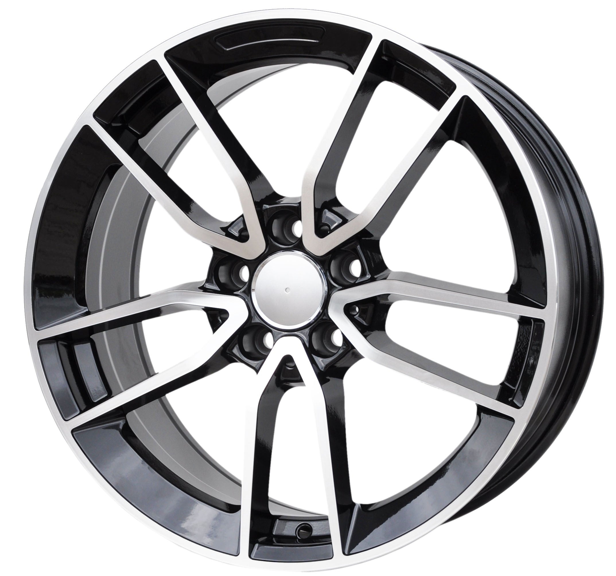 PDW 5461 Alufælge 17" 5x112 ET45 – Poleret/sort (sæt á 4)