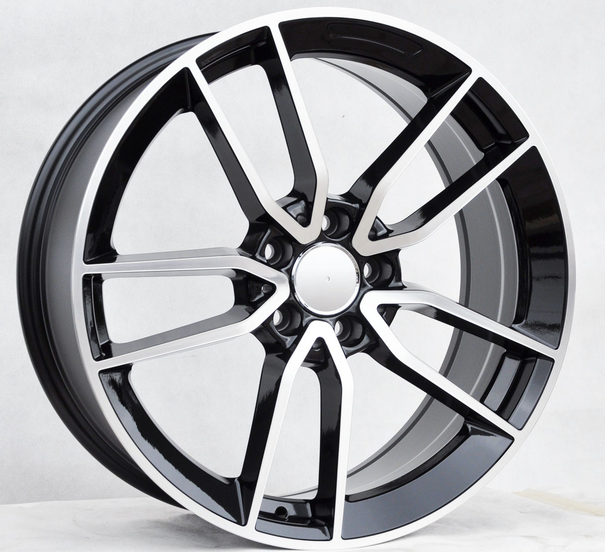 PDW 5461 Alufælge 17" 5x112 ET45 – Poleret/sort (sæt á 4)