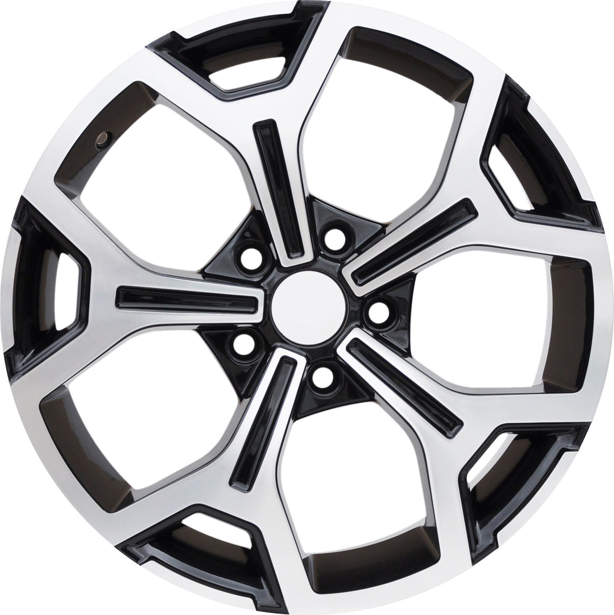 PDW 5409 Alufælge 17" 6,5J 5x114.3 ET50 – Poleret/sort pulverlakeret (sæt á 4)