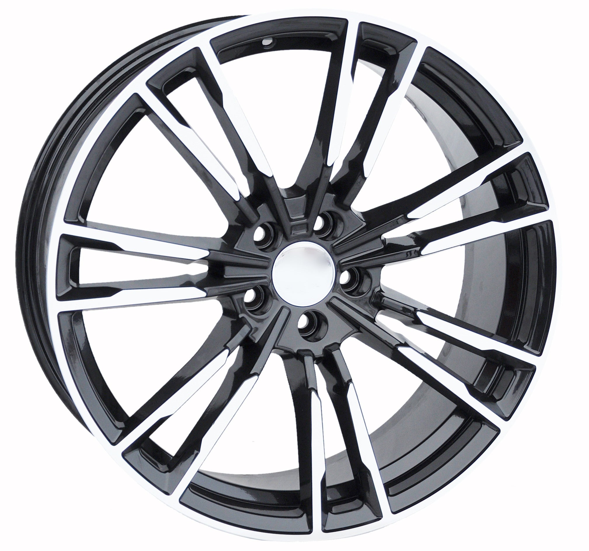 PDW 7065 Alufælge 19" 5x120 ET33 – Poleret/sort (sæt á 4)