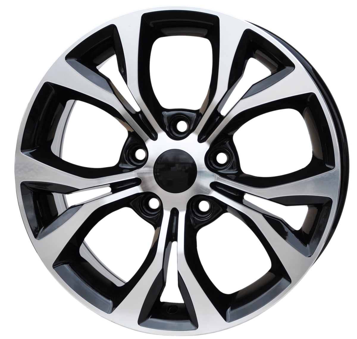 PDW 1270 Alufælge 17" 6,5J 5x127 ET40 – Poleret/sort pulverlakeret (sæt á 4)