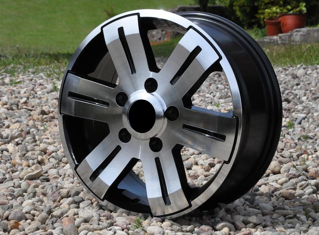 PDW 562/1530 Alufælge 16" 5x130 ET55 – Poleret/sort (sæt á 4)