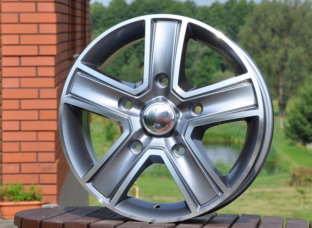 PDW 473 Alufælge 15" 5x160 ET58 – Poleret/grafit (sæt á 4)