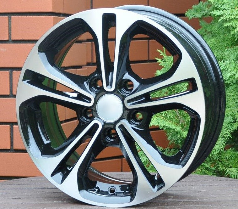 PDW 766/5208 Alufælge 16" 5x114.3 ET46 – Poleret/sort (sæt á 4)
