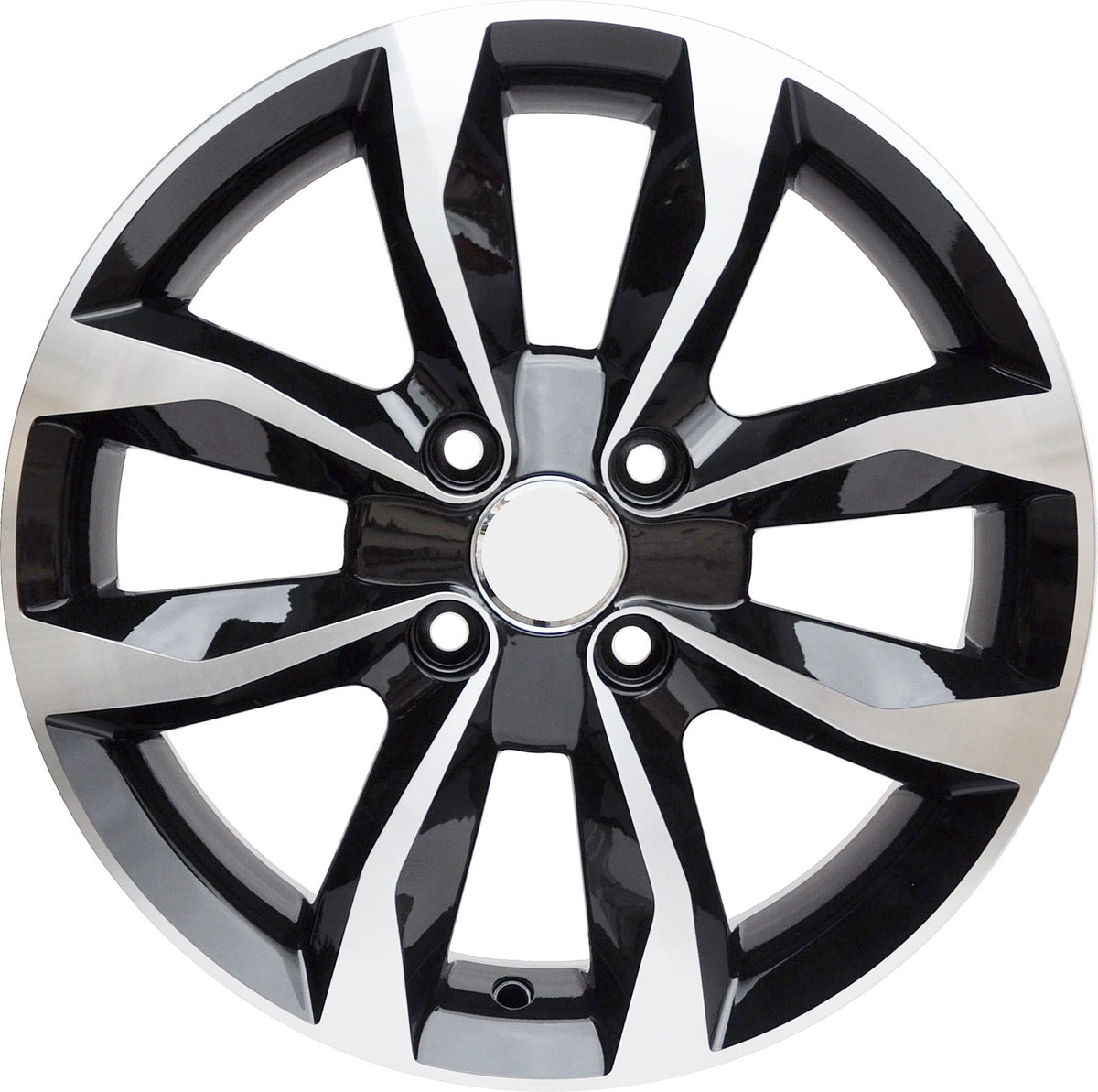 PDW 415 Alufælge 15" 6J 4x100 ET50 – Poleret/sort pulverlakeret (sæt á 4)