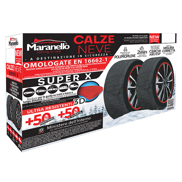 Maranello Super X Ultra stærke Snesokker str. M