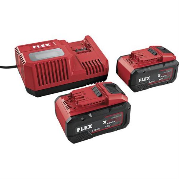 Flex Akku P-Sæt 18-88 R / 2x8,0 Ah Batteri + Lader